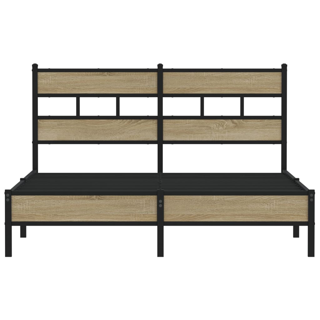 King Size Bed Frame 150x200 cm Sonoma Oak Engineered Wood