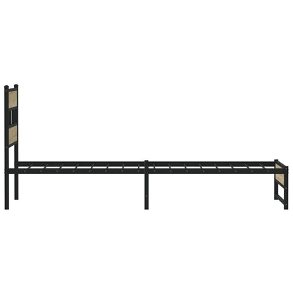 Sonoma Oak Metal Bed Frame 80x200 cm - No Mattress Included