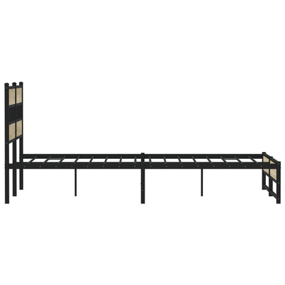 Metal Bed Frame without Mattress Sonoma Oak 140x200 cm