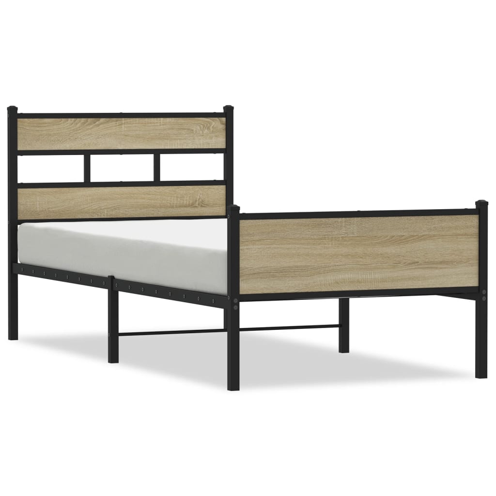 Sonoma Oak Single Bed Frame 90x190 cm, Engineered Wood