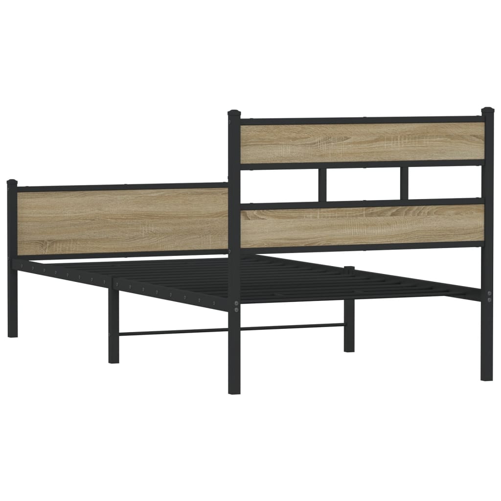 Sonoma Oak Engineered Wood Bed Frame 100x200 cm (No Mattress)