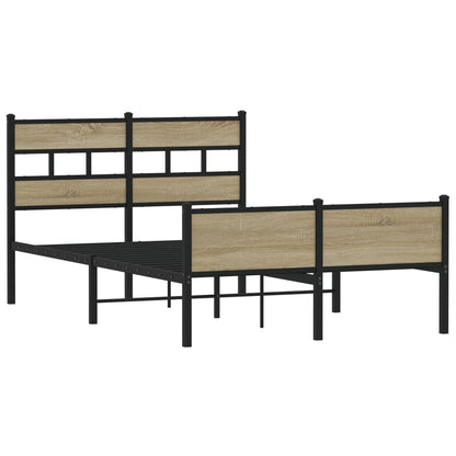 Bed Frame without Mattress Sonoma Oak 120x200 cm Engineered Wood