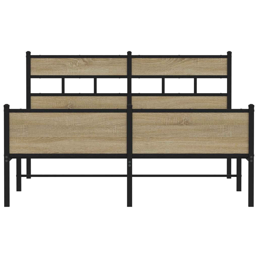 Sonoma Oak Bed Frame 137x190 cm - Durable Engineered Wood