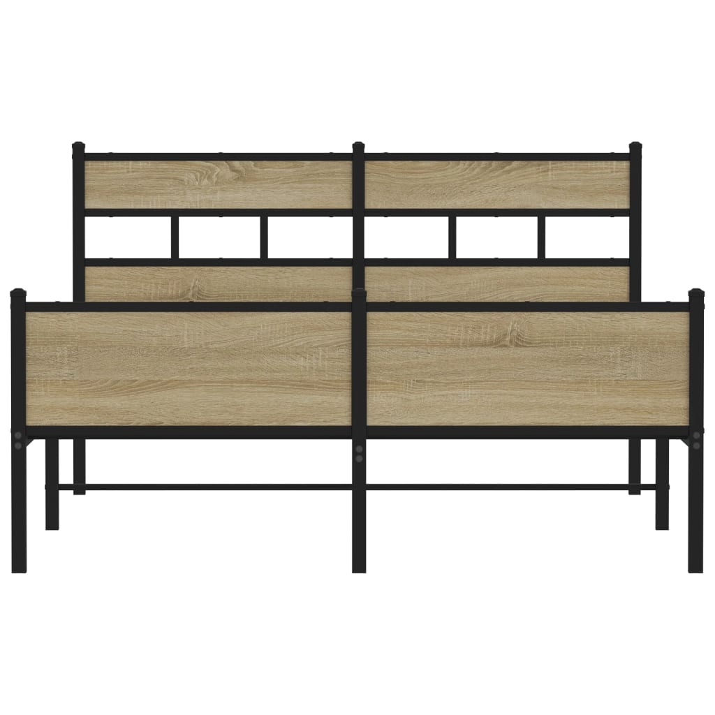 Bed Frame without Mattress Sonoma Oak 140x200 cm Engineered Wood