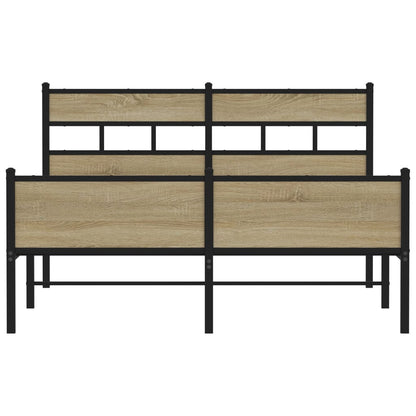 Bed Frame without Mattress Sonoma Oak 140x200 cm Engineered Wood