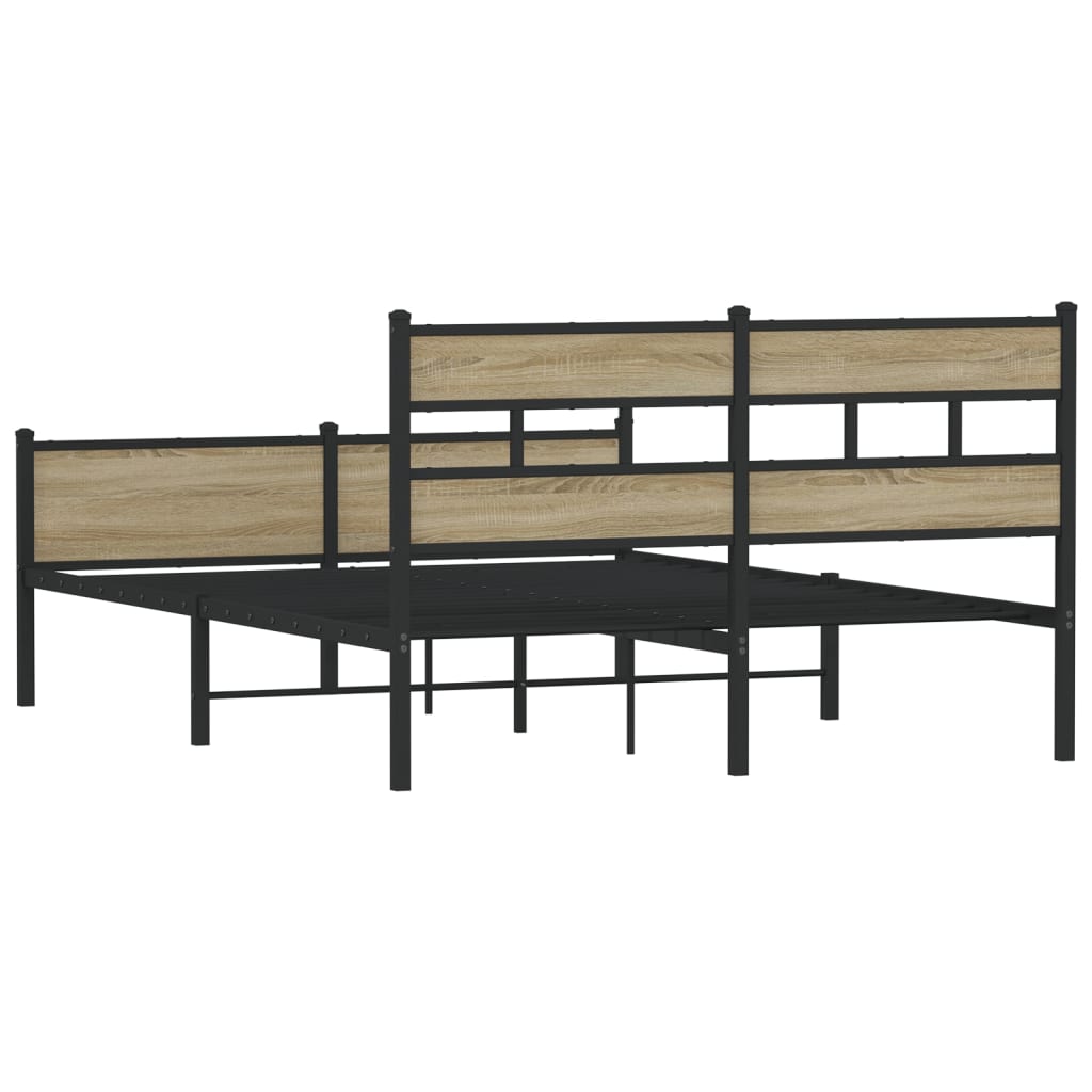 Bed Frame without Mattress Sonoma Oak 140x200 cm Engineered Wood
