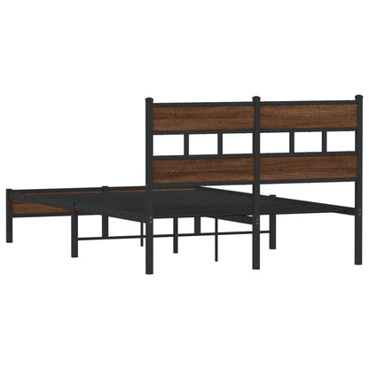 Brown Oak Bed Frame 120x200 cm - Engineered Wood