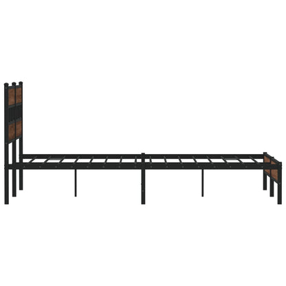 Brown Oak 140x200 Bed Frame - Durable Engineered Wood Design