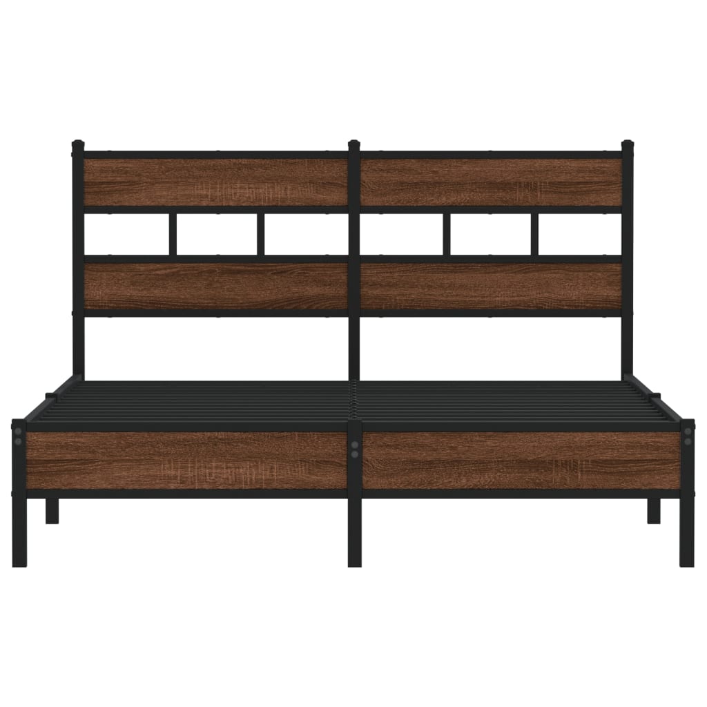 King Size Bed Frame 150x200 cm Brown Oak - Engineered Wood