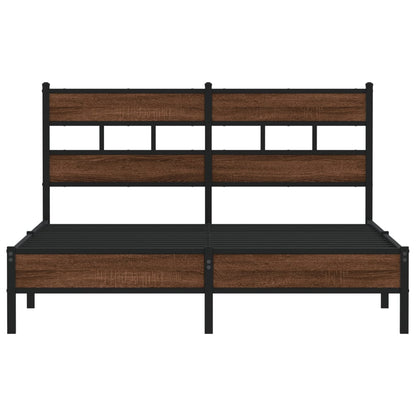 King Size Bed Frame 150x200 cm Brown Oak - Engineered Wood