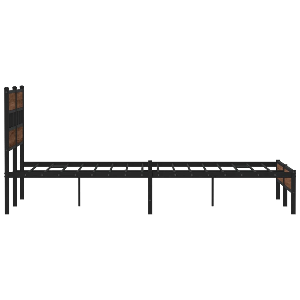 King Size Bed Frame 150x200 cm Brown Oak - Engineered Wood