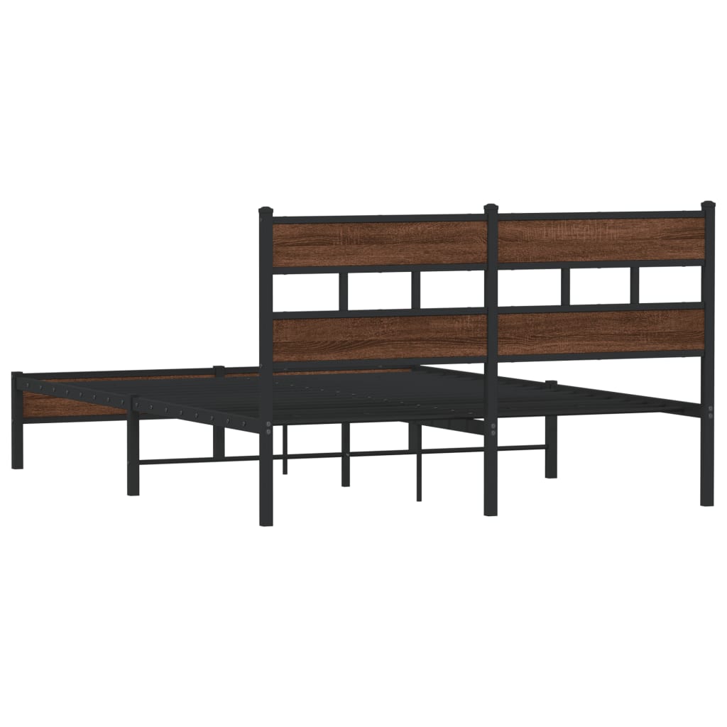 King Size Bed Frame 150x200 cm Brown Oak - Engineered Wood