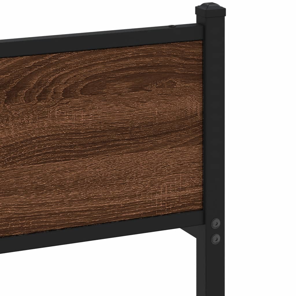 Brown Oak Engineered Wood Bed Frame 80x200 cm (No Mattress)