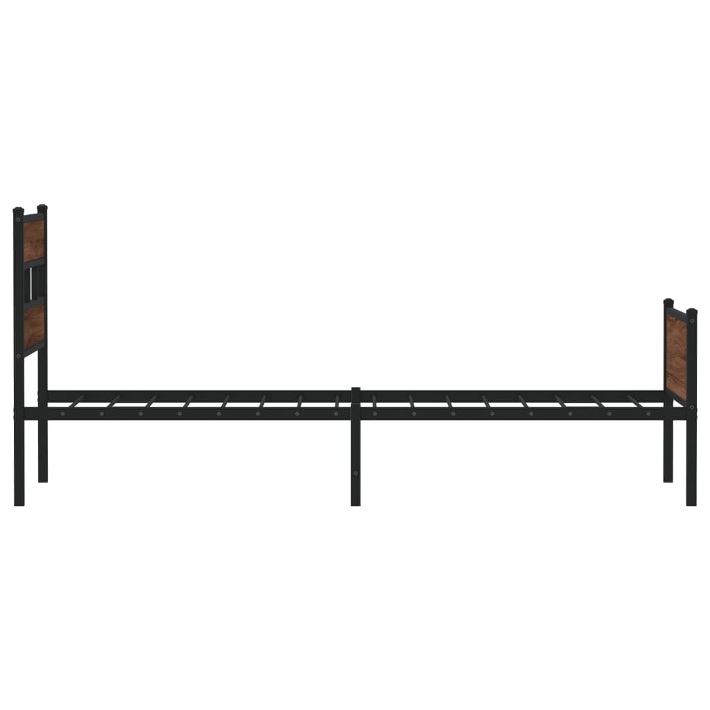 Bed Frame without Mattress Brown Oak 90x200 cm Engineered Wood