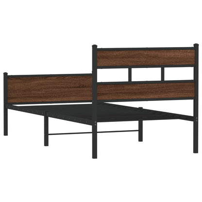 Bed Frame without Mattress Brown Oak 90x200 cm Engineered Wood