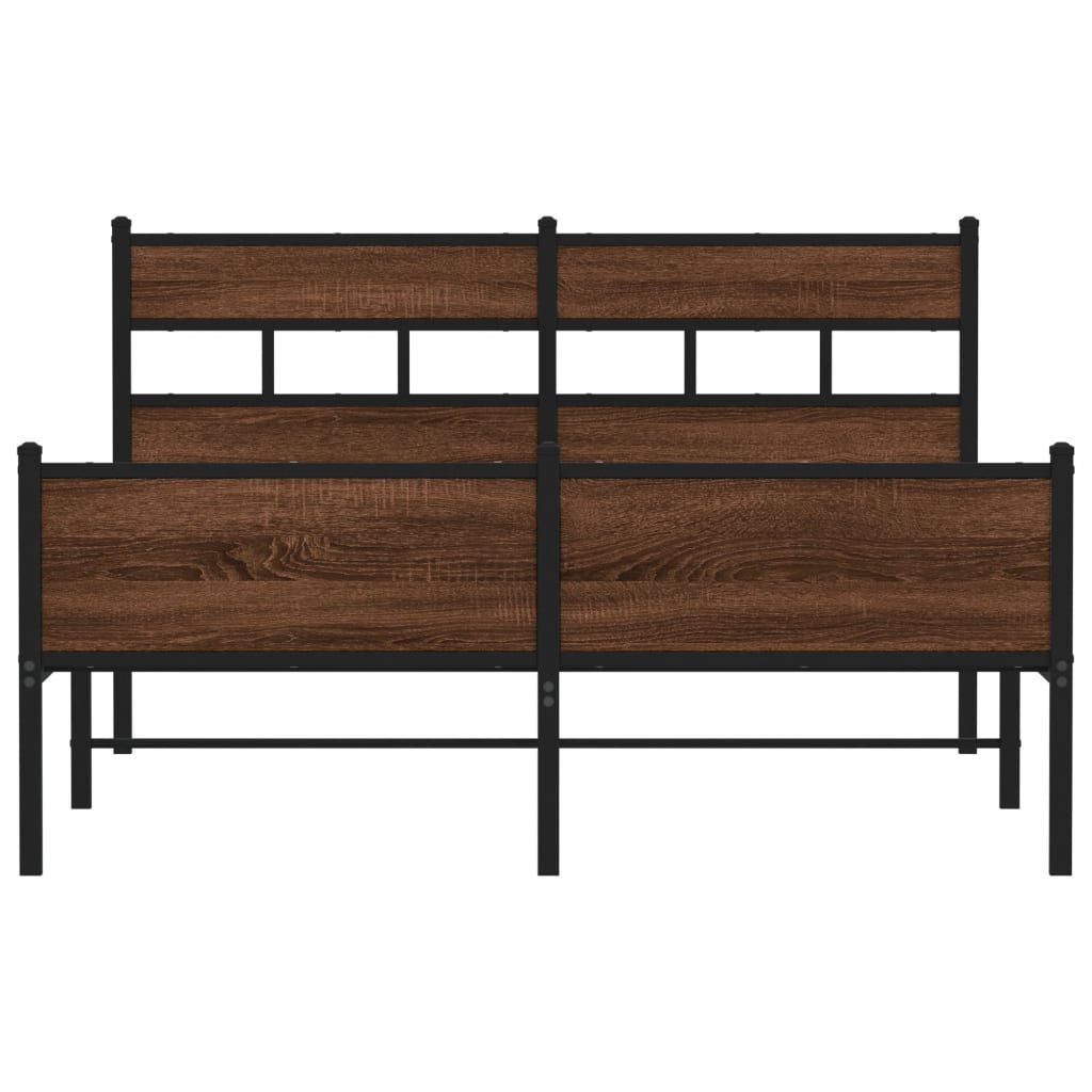 King Size Brown Oak Bed Frame 150x200 cm - Engineered Wood