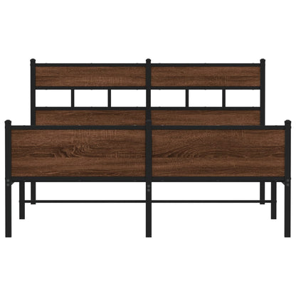 King Size Brown Oak Bed Frame 150x200 cm - Engineered Wood