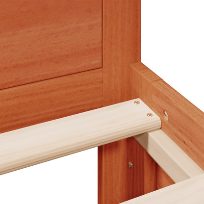 Bed Frame without Mattress with Headboard Wax Brown 180x200 cm Super King Solid Wood Pine