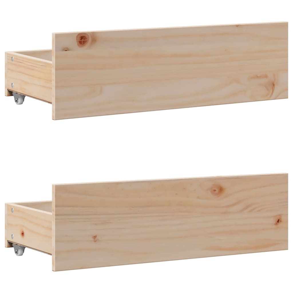 Bed Frame without Mattress with Drawers 200x200 cm Solid Wood Pine
