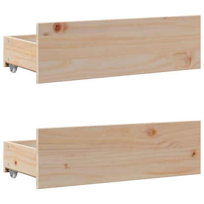 Bed Frame without Mattress with Drawers 200x200 cm Solid Wood Pine