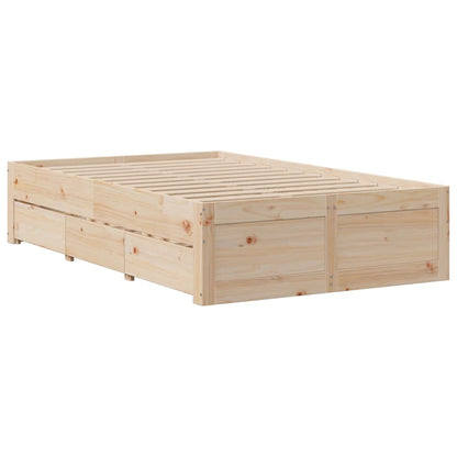 Bed Frame without Mattress with Drawers 120x200 cm Solid Wood Pine