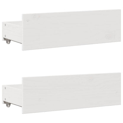 Bed Frame without Mattress with Drawers White 135x190 cm Double Solid Wood Pine