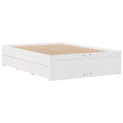 Bookcase Bed without Mattress White 160x200 cm Solid Wood Pine