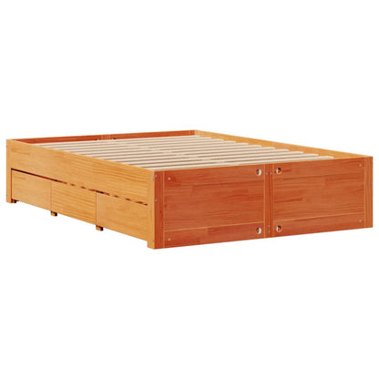 Bookcase Bed without Mattress Wax Brown 160x200 cm Solid Wood Pine