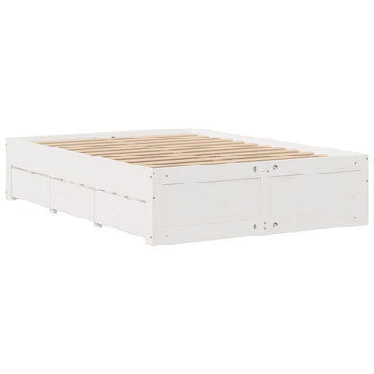 Bookcase Bed without Mattress White 140x190 cm Solid Wood Pine