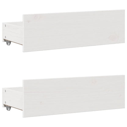 Bookcase Bed without Mattress White 140x190 cm Solid Wood Pine