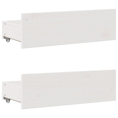 Bookcase Bed without Mattress White 135x190 cm Double Solid Wood Pine