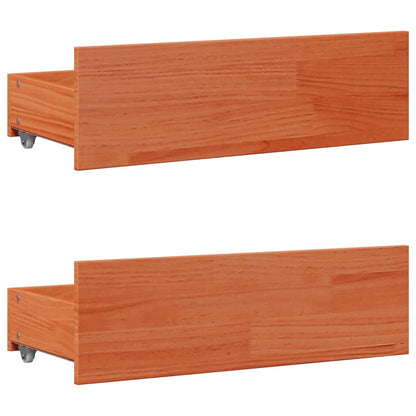 Bookcase Bed without Mattress Wax Brown 135x190 cm Double Solid Wood Pine