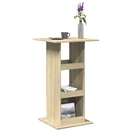 Sonoma Oak Bar Table with Storage 60x60x102 cm Engineered Wood