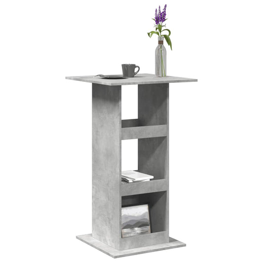 Concrete Grey Bar Table with Storage 60x60x102 cm Engineered Wood