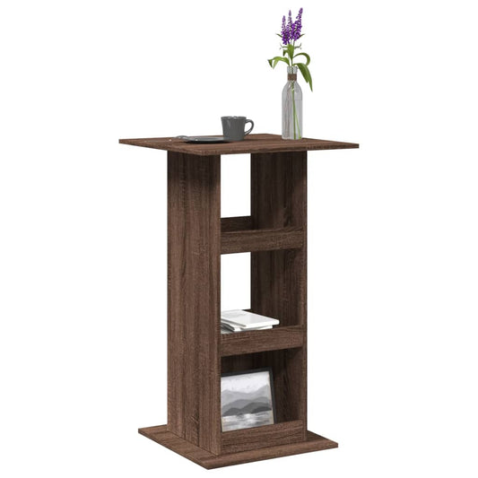 Brown Oak Bar Table with Storage, 60x60x102 cm, Engineered Wood