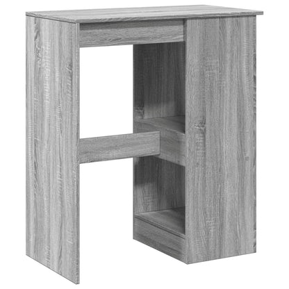 Grey Sonoma Engineered Wood Bar Table with Racks 90x47.5x103.5 cm
