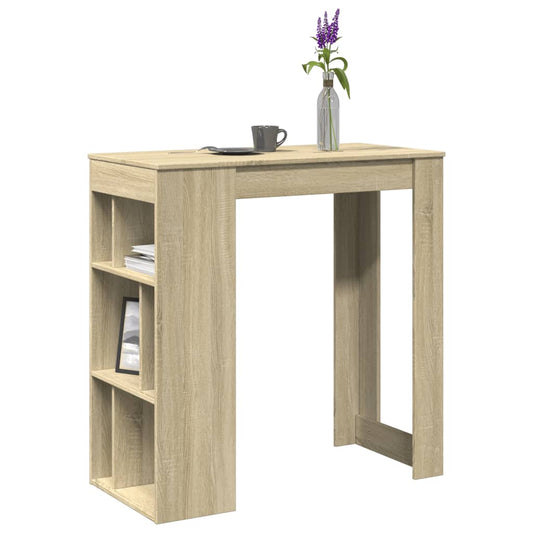 Sonoma Oak Bar Table with Racks, Engineered Wood 102x50x103.5 cm