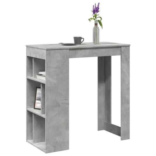 Concrete Grey Bar Table with Racks, 102x50x103.5 cm, Engineered Wood