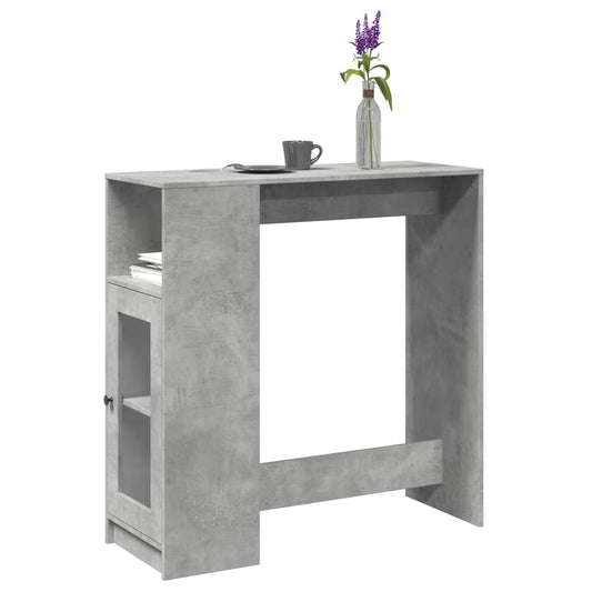 Concrete Grey Bar Table with Racks, 101x40x103.5 cm, Engineered Wood