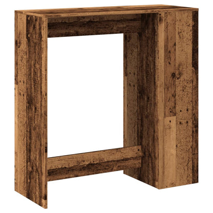 Rustic Bar Table with Racks - Old Wood Finish, 101x40x103.5 cm