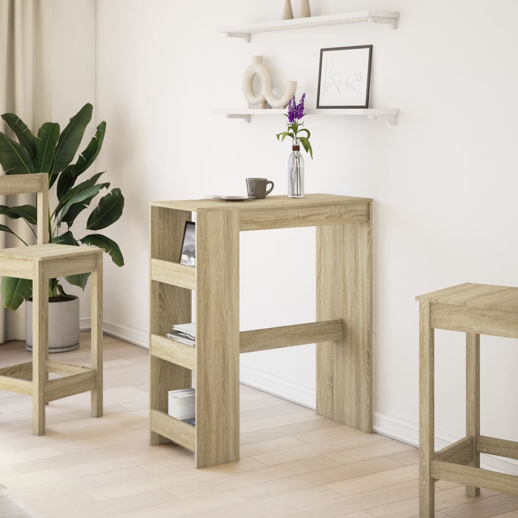 Sonoma Oak Bar Table with Racks, 90x40x103.5 cm, Engineered Wood