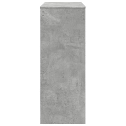 Concrete Grey Bar Table with Racks, 90x40x103.5 cm – Engineered Wood