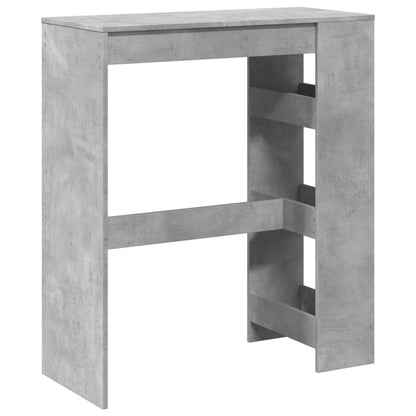 Concrete Grey Bar Table with Racks, 90x40x103.5 cm – Engineered Wood