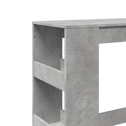 Concrete Grey Bar Table with Racks, 90x40x103.5 cm – Engineered Wood