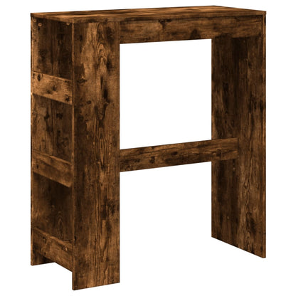 Smoked Oak Bar Table with Racks - 90x40x103.5 cm Engineered Wood