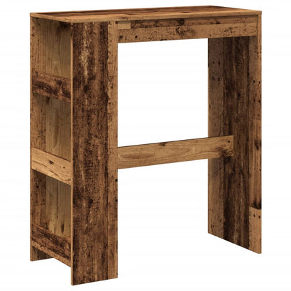 Rustic Bar Table with Racks, Old Wood Finish, 90x40x103.5 cm