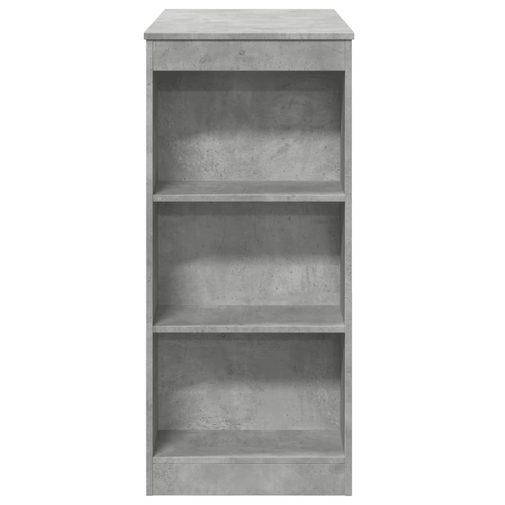 Concrete Grey Bar Table with Racks, Engineered Wood, 95x47x103.5 cm