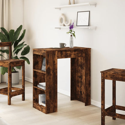 Smoked Oak Bar Table with Racks, 95x47x103.5 cm, Engineered Wood