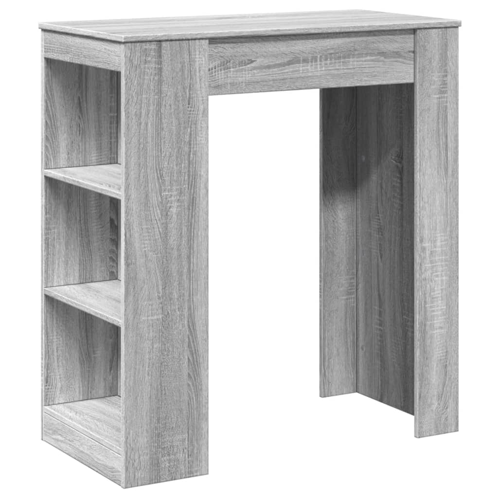 Grey Sonoma Bar Table with Racks - Engineered Wood 95x47x103.5 cm