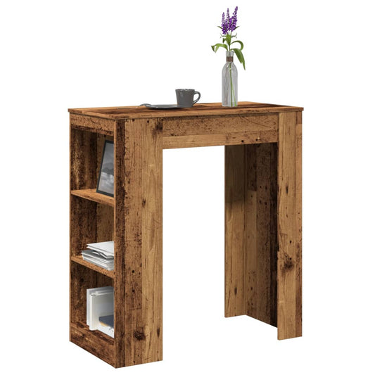 Vintage Bar Table with Racks - Old Wood, 95x47x103.5 cm, Engineered Wood